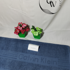 Calvin Klein Charcoal Gray Color Plain Border Bath Towel